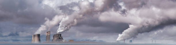 Smog and industrial air pollution over urban area